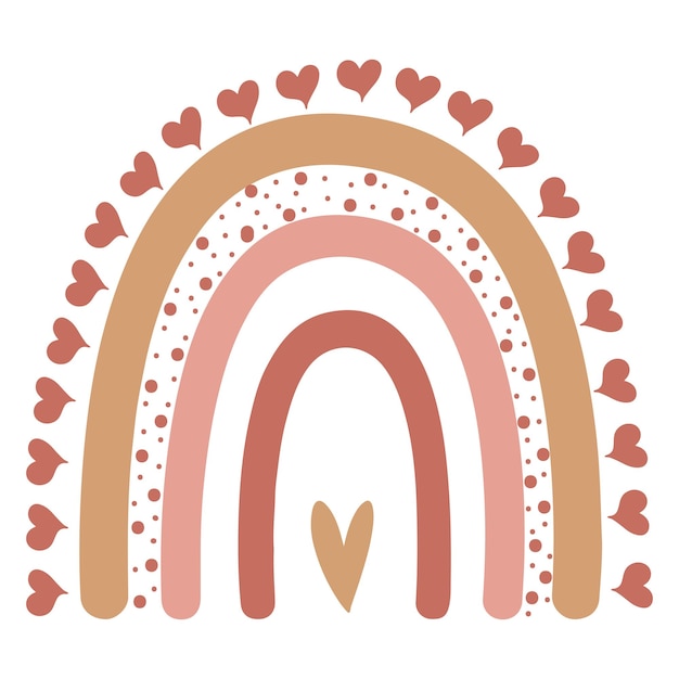 Handgezeichnete Regenbogen-Illustration Boho Vector-Datei Regenbogenklipart
