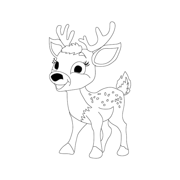 Handgezeichnete Rentier-Umrissillustration