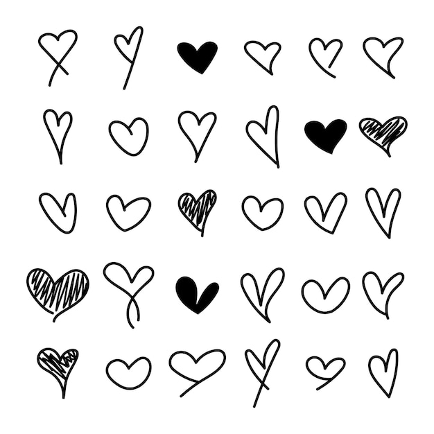 Vektor handgezeichnete sammlung von doodle-liebe