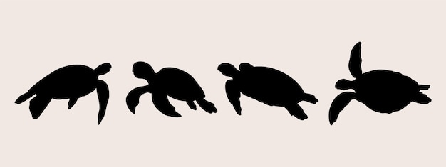 Handgezeichnete schildkrötensilhouette
