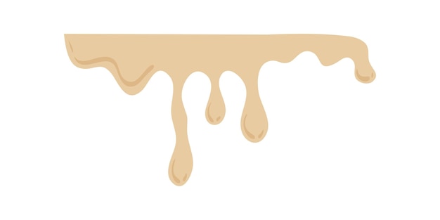 Handgezeichnete Schmelz-Choco-Illustration Schokolade-Tropfen und -Flecken