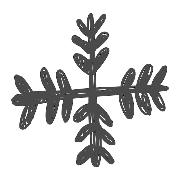 Vektor handgezeichnete schneeflocke skizze doodle illustration. handgezeichnetes winterweihnachtskonzept.