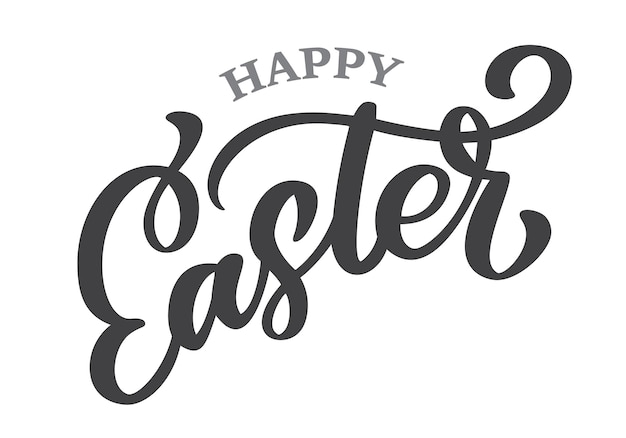 Handgezeichnete Schriftzug Frohe Ostern Vektor-Kalligrafie-Illustration Design-Einladungs-Grußkarte