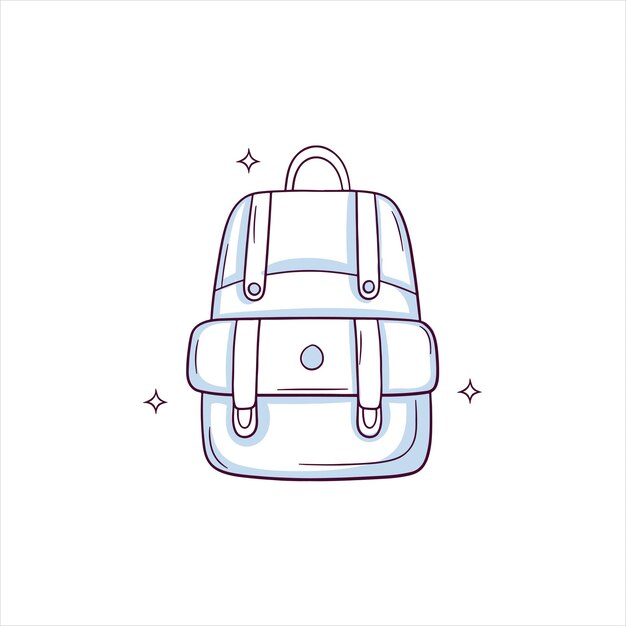 Handgezeichnete Schulrucksack-Doodle-Skizze-Vektor-Illustration