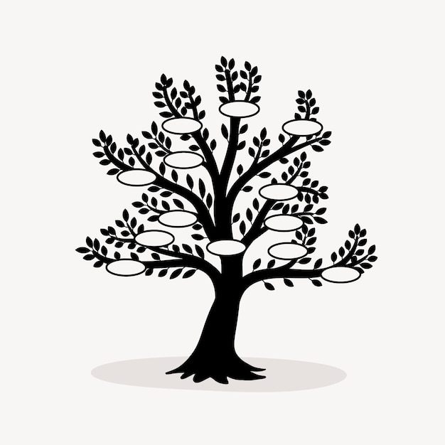 Handgezeichnete Silhouette des Stammbaums
