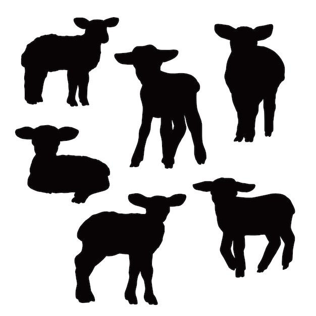 Handgezeichnete Silhouette eines Lammes
