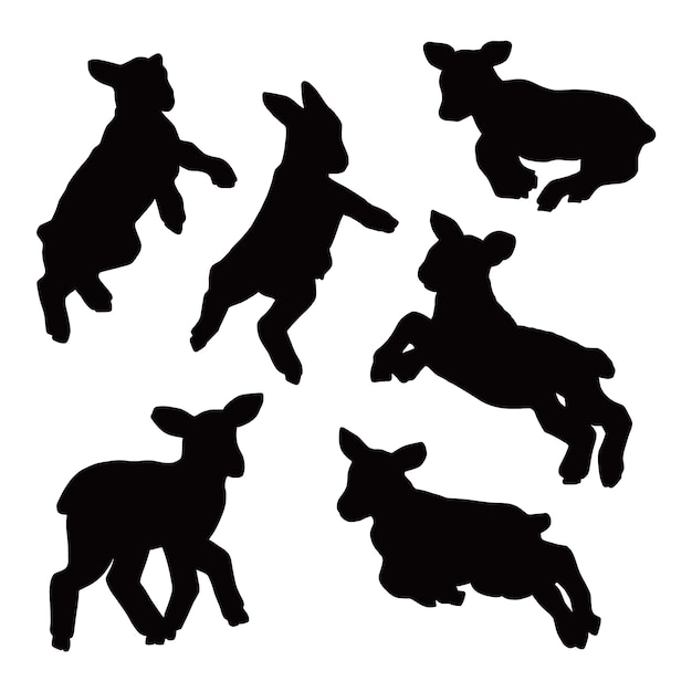 Handgezeichnete Silhouette eines Lammes