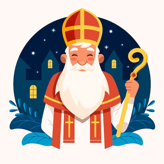 Vektor handgezeichnete sinterklaas-illustration