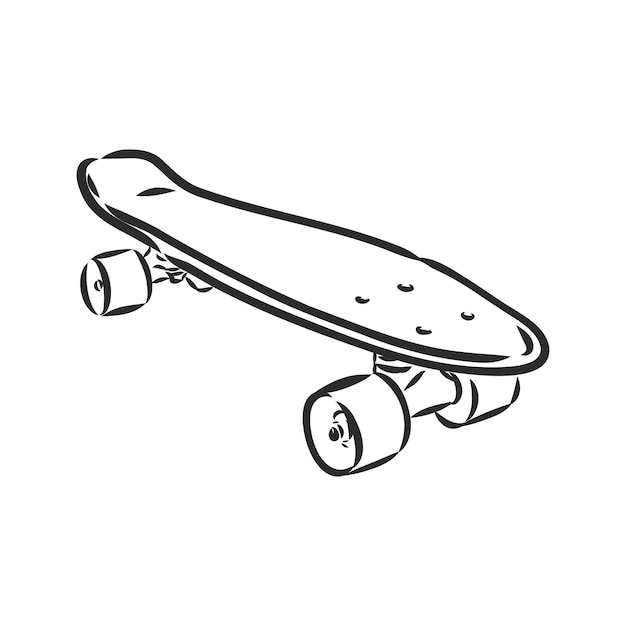 Handgezeichnete skateboard skateboard longboard vektorskizze