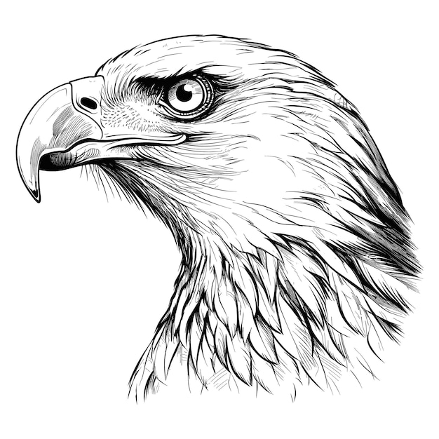Vektor handgezeichnete skizze eines weißkopfseeadlers