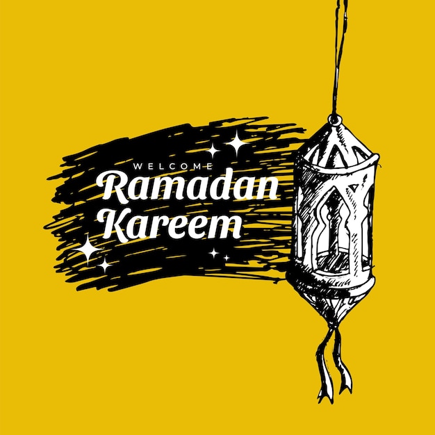 Handgezeichnete skizze ramadan kareem illustration