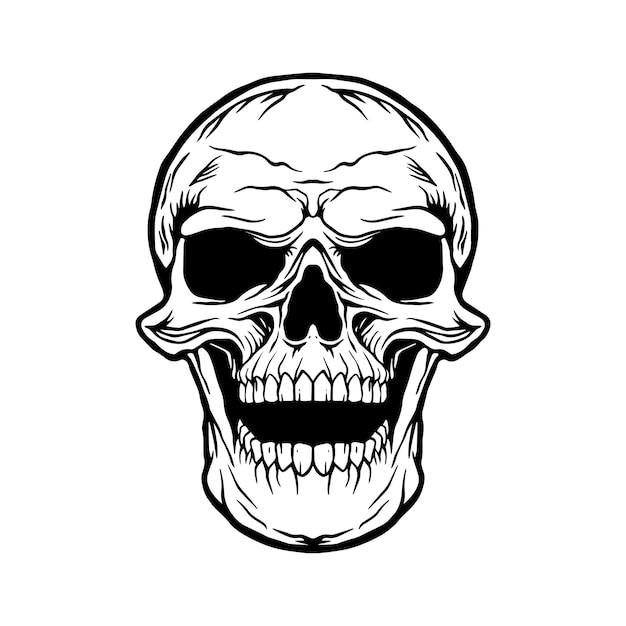 Handgezeichnete Skull-Illustrationen für die Gestaltung von Kleidung, Aufkleber, Tätowierungen usw.