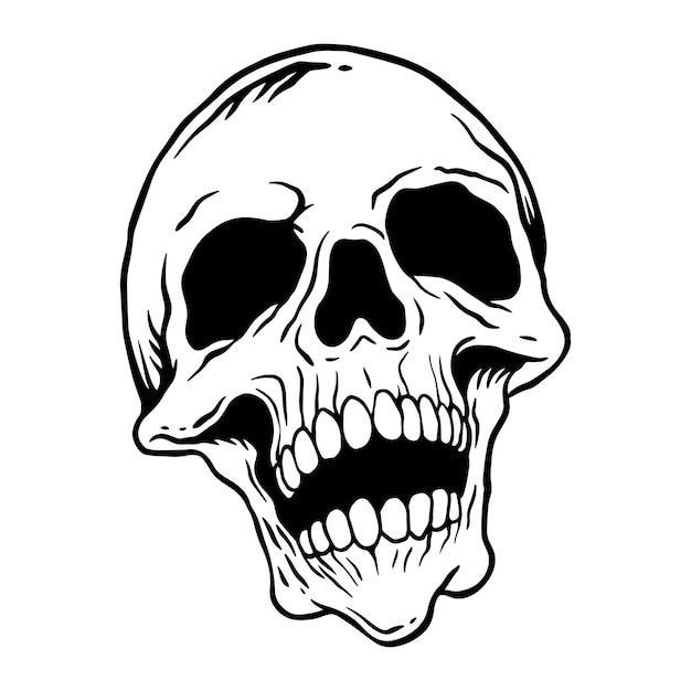 Handgezeichnete Skull-Illustrationen für die Gestaltung von Kleidung, Aufkleber, Tätowierungen usw.