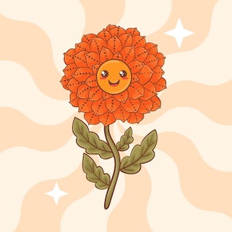 Handgezeichnete Smiley-Blume