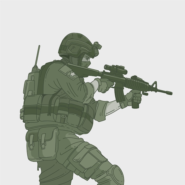 Handgezeichnete Soldatenillustration