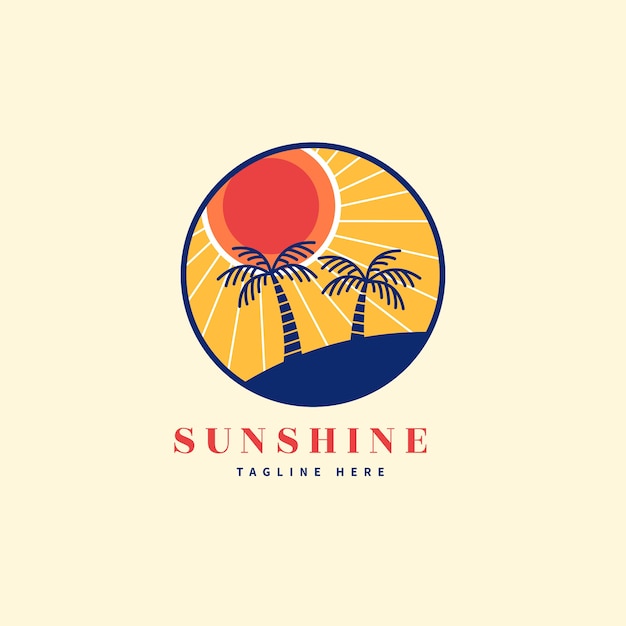 Handgezeichnete Sonne-Logo-Vorlage