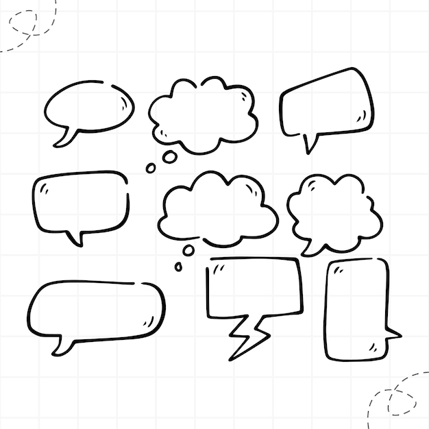 Handgezeichnete Sprachblasen, Comic-Chat-Balloons