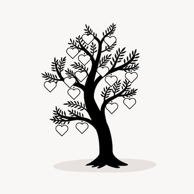 Handgezeichnete Stammbaum-Silhouette