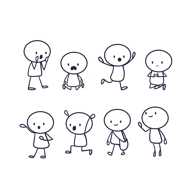 Handgezeichnete Stickman-Kollektion