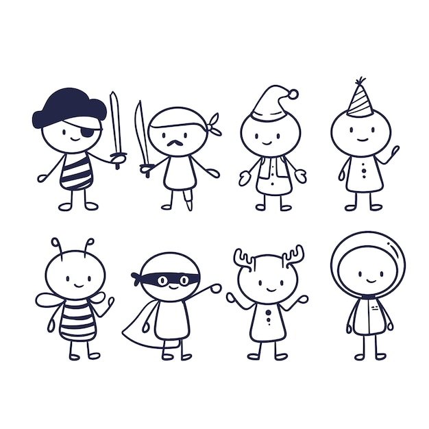 Handgezeichnete Stickman-Kollektion