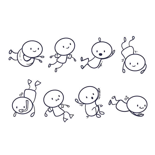 Handgezeichnete Stickman-Kollektion