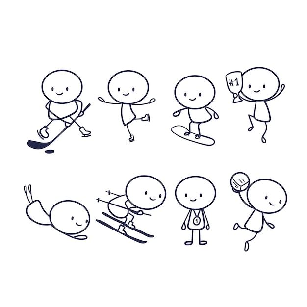 Handgezeichnete Stickman-Kollektion