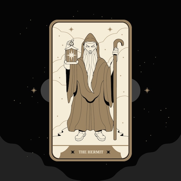 Vektor handgezeichnete tarotkarten illustration