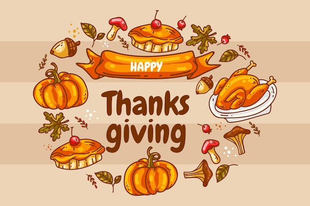 Handgezeichnete Thanksgiving-Illustration