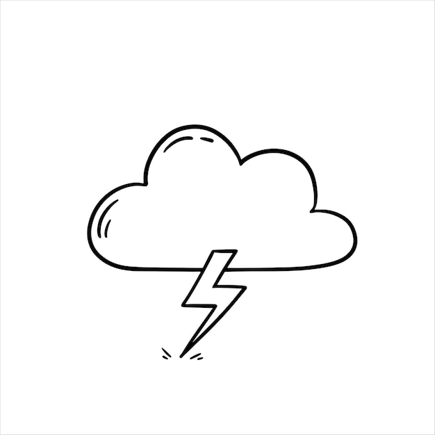 Handgezeichnete Thunderstorm-Wetter-Doodle-Vektorillustration