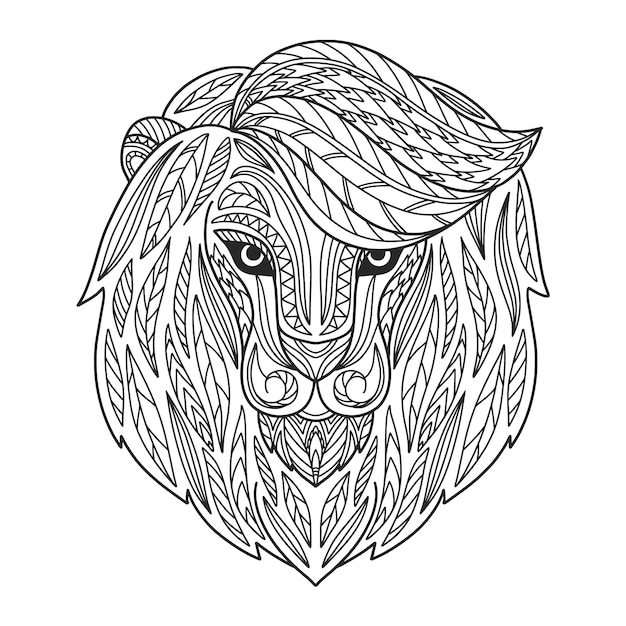 Handgezeichnete Tier-Mandala-Illustration
