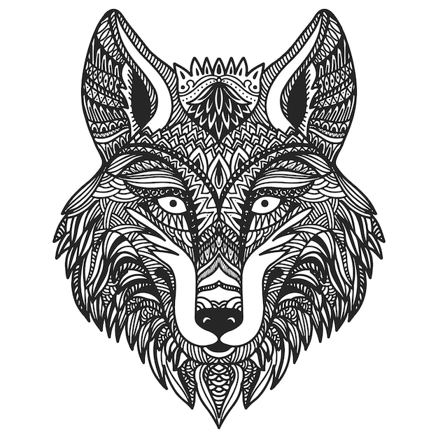 Handgezeichnete Tier-Mandala-Illustration