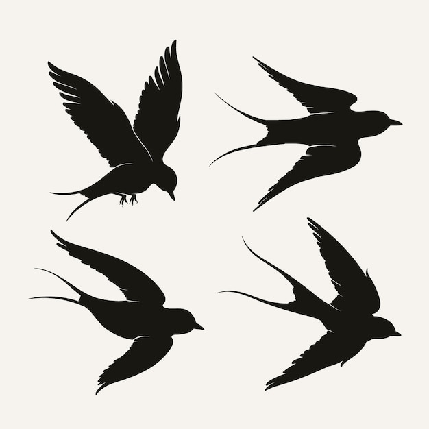Handgezeichnete Tiere Silhouette Illustration
