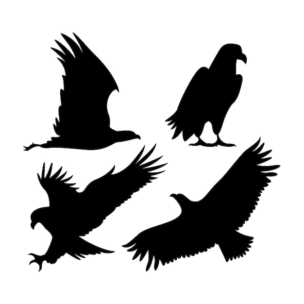 Handgezeichnete Tiere-Silhouette-Set