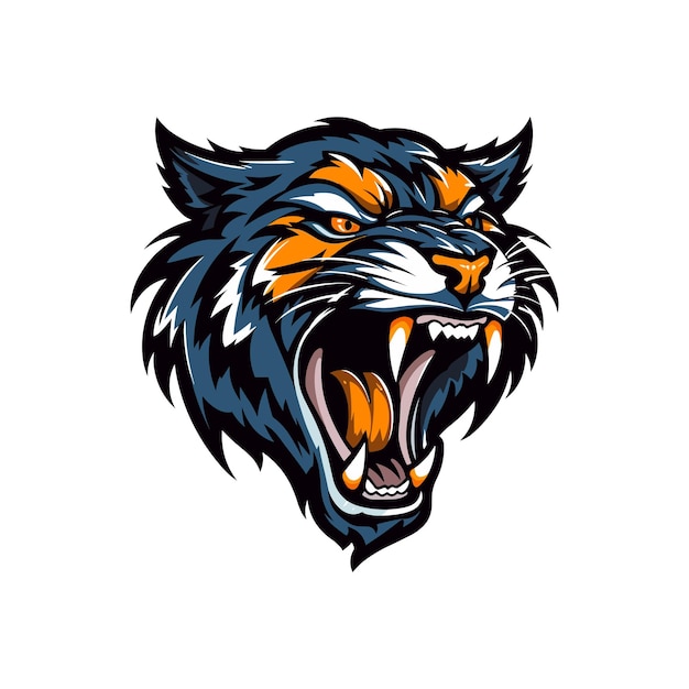 handgezeichnete Tiger-Logo-Design-Illustration