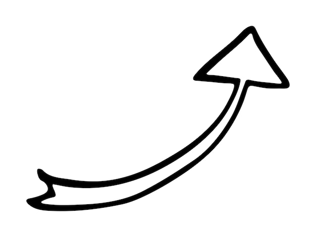Handgezeichnete Tintenpfeilillustration im Skizzenstil Business-Doodle-Clipart Einzelnes Element für Design