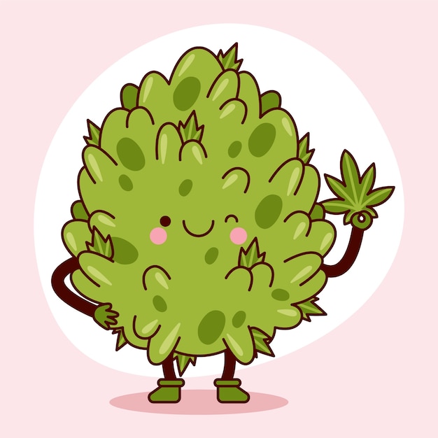 Handgezeichnete Unkraut-Cartoon-Illustration
