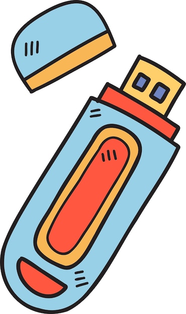 Handgezeichnete USB-Stick-Illustration