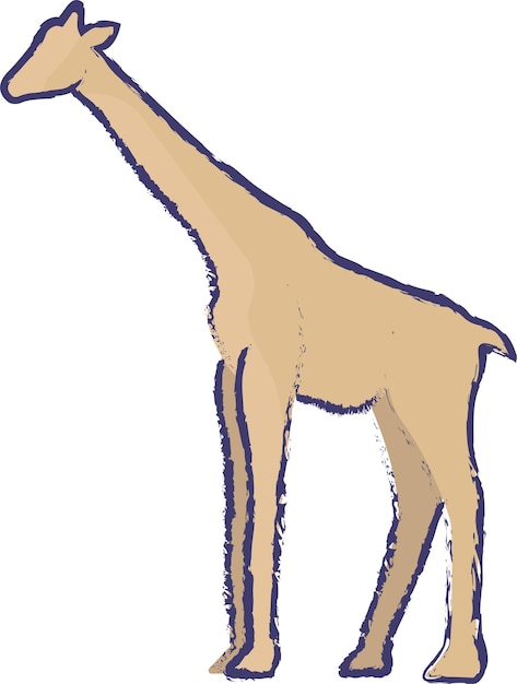 Handgezeichnete vektorillustration der giraffe