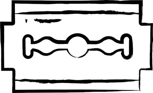 Vektor handgezeichnete vektorillustration der rasierklinge