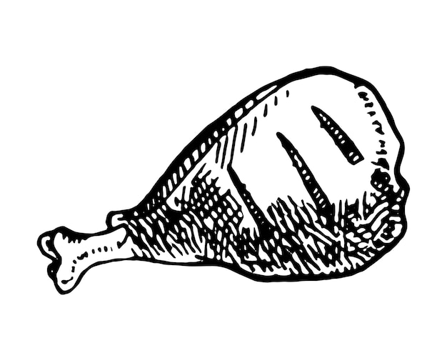 Handgezeichnete Vektorillustration des Hühnerbeins