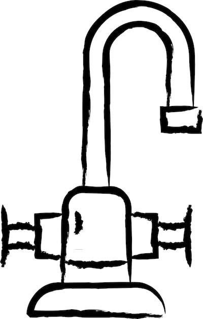 Vektor handgezeichnete vektorillustration des wasserhahns