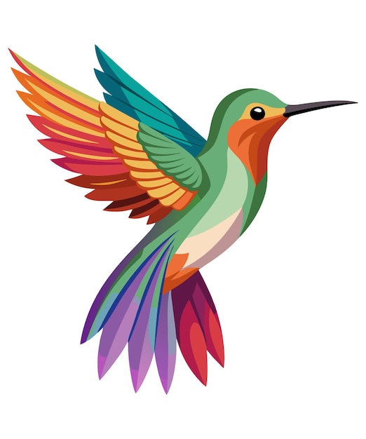 Handgezeichnete Vektorillustration eines fliegenden Kolibris