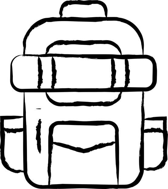 Vektor handgezeichnete vektorillustration für rucksack