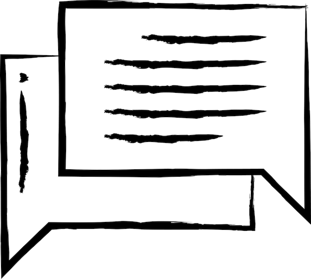 Handgezeichnete Vektorillustration mit Sprachblase