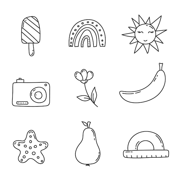 Handgezeichnete verschiedene Doodle-Illustrationen