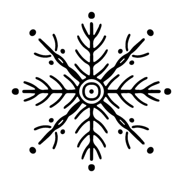 Handgezeichnete verschiedene schneeflocke. wintersymbol.