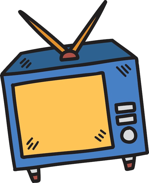 Handgezeichnete Vintage-TV-Illustration