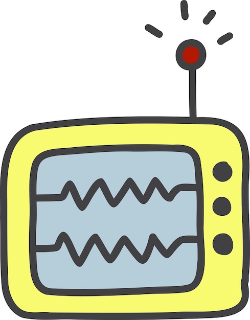 Handgezeichnete Vintage-TV-Illustration