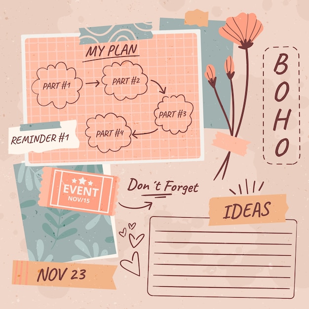 Handgezeichnete Vision-Board-Illustration