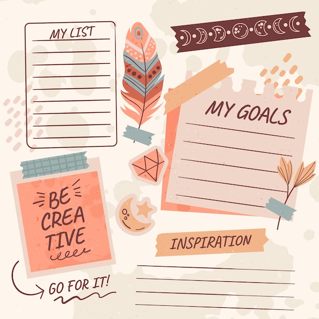 Handgezeichnete Vision-Board-Illustration